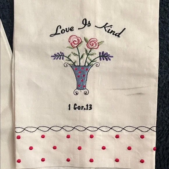 Inspirational Embroidered linen tea towels. - Picture 3 of 7
